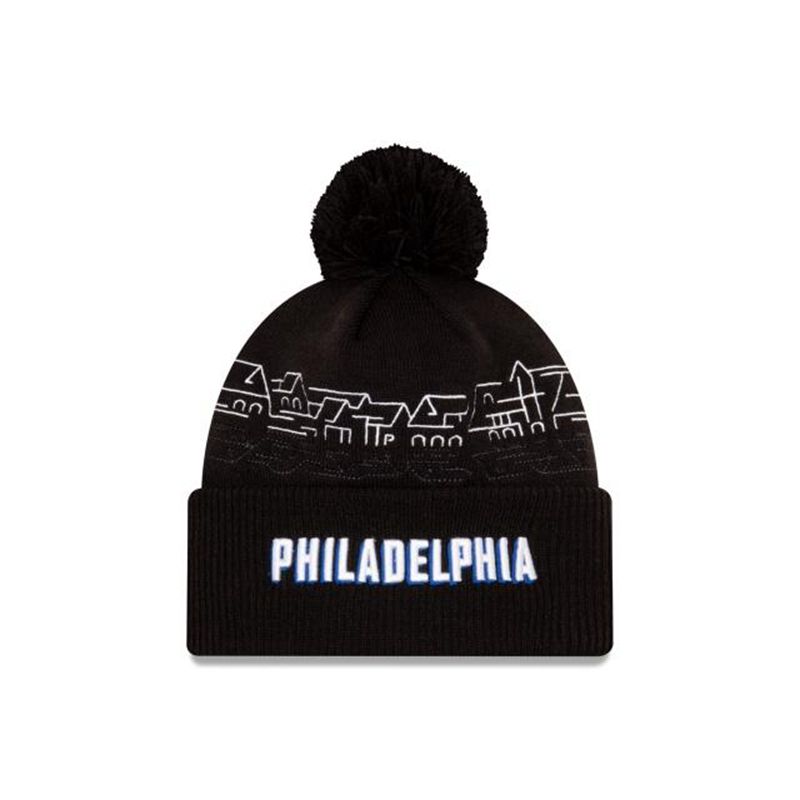 NBA Philadelphia 76ers City Edition Pom Knit (OBT3445) - Black New Era Beanies